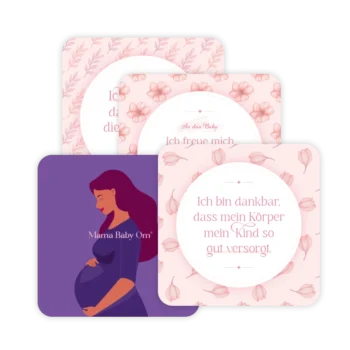 Ein wunderschönes Kartenset mit positiven Affirmationen für werdende Mütter, das Inspiration und Dankbarkeit vermittelt.