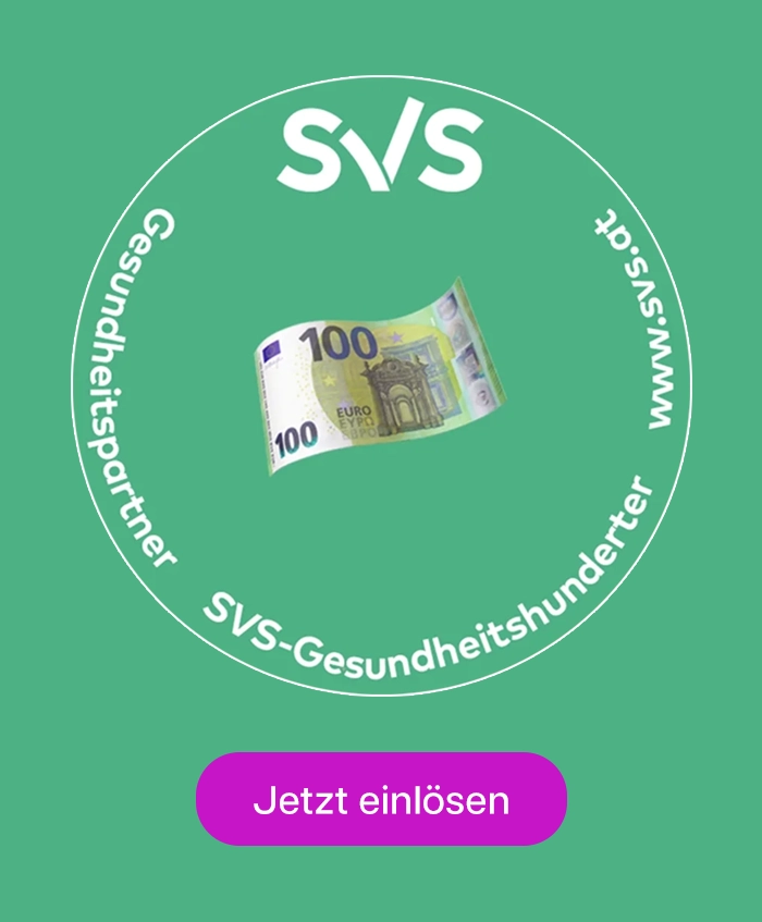 Ein SVS Gesundheitshunderter für Yoga in Graz, um Gesundheit und Wohlbefinden zu fördern.
